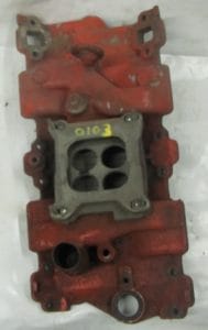 Intake, Alumin Pre 87 Chevy Sb Low Profile W Adapter Old Criss Or Owens